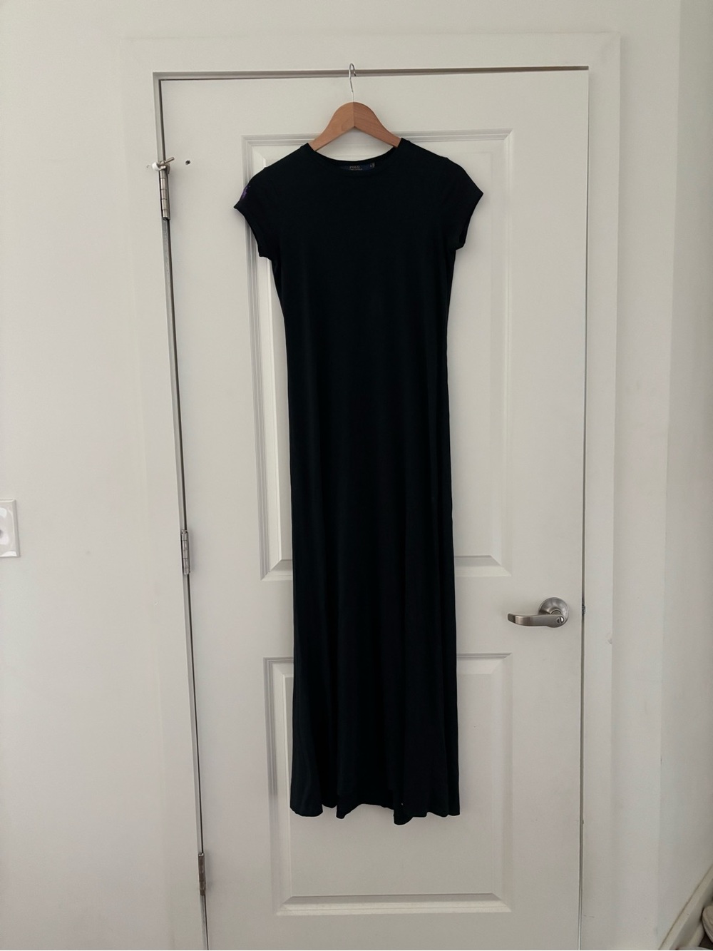 Polo Ralph Lauren Cotton Maxi Tee Shirt Dress Pony Embroidery Neutral Minimalist